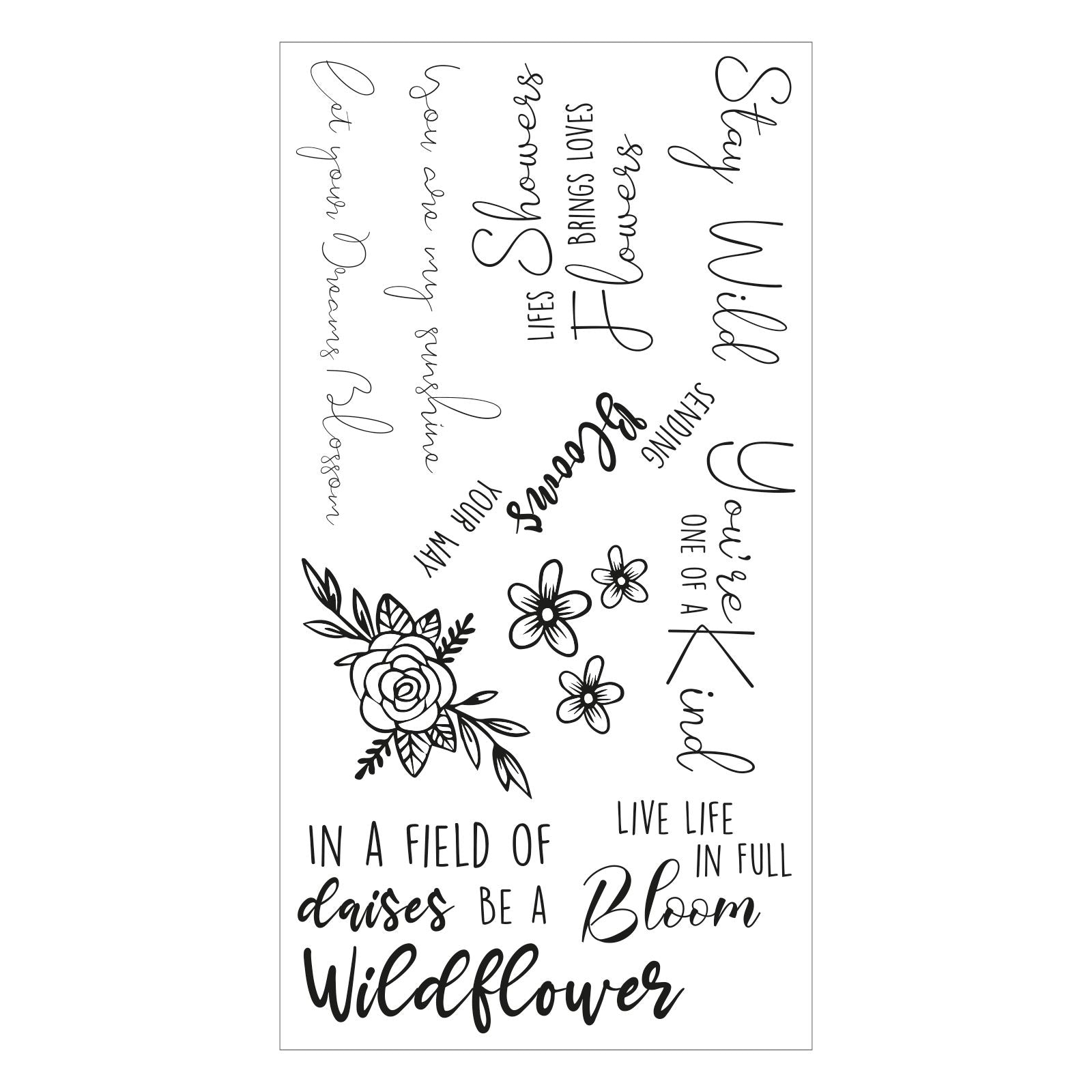 Sizzix Clear Stamps 10PK - Spring Bloom Sentiments