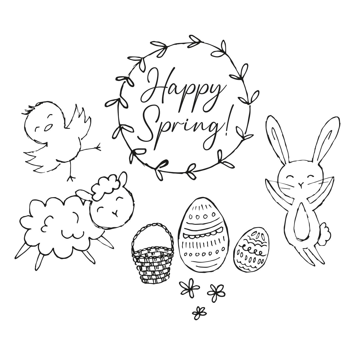 Sizzix Clear Stamps 9PK - Spring Essentials