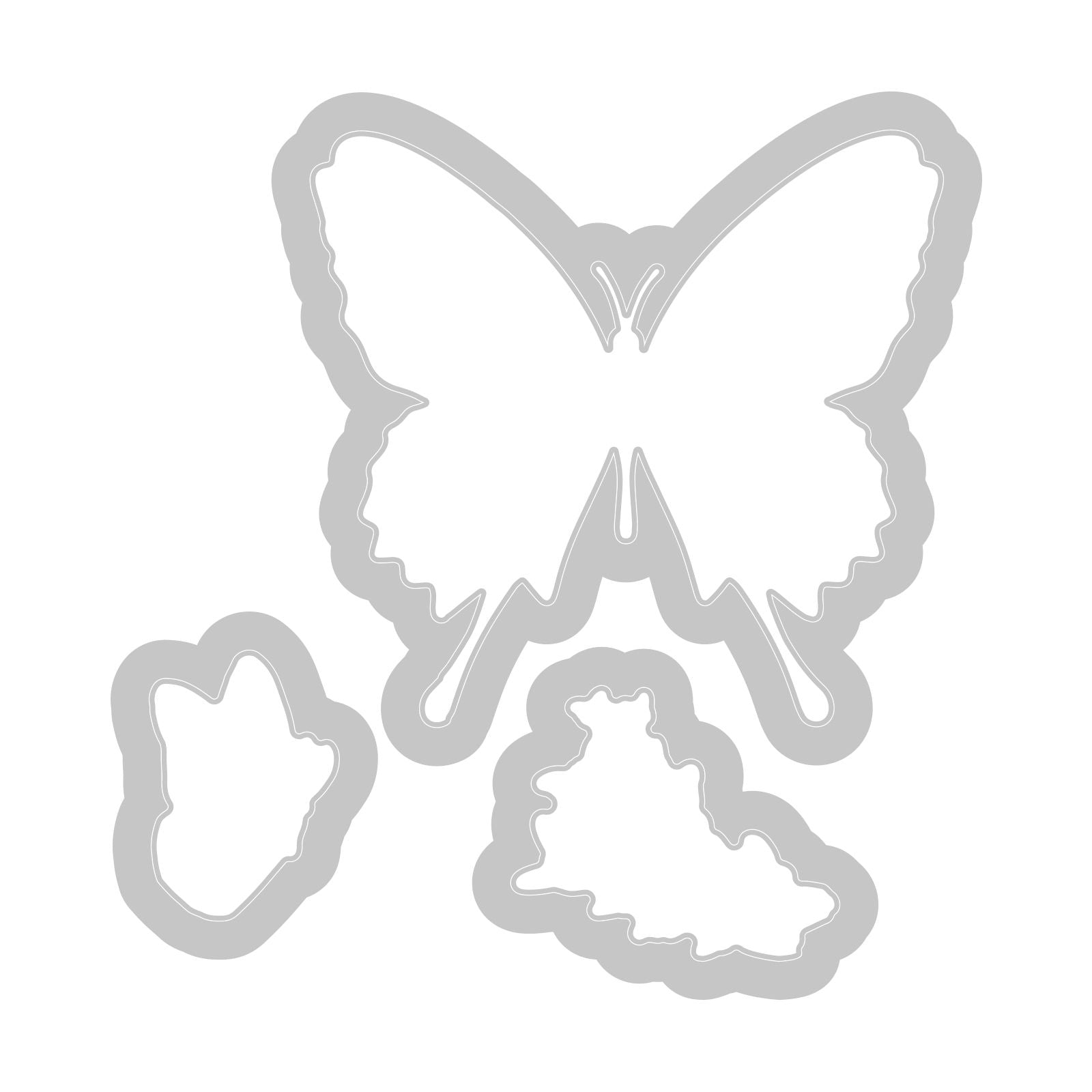 Sizzix Framelits Die Set 3PK and 3PK Stamps Butterfly Birthday