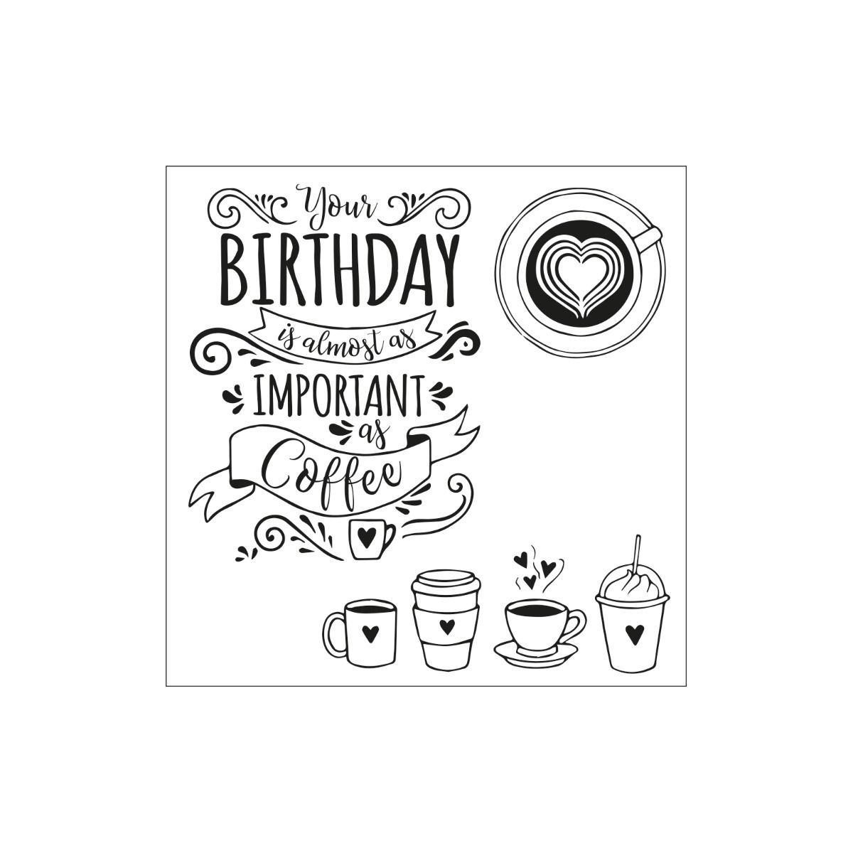 Sizzix Framelits Die Set 7PK w/3PK - Stamps Café Set