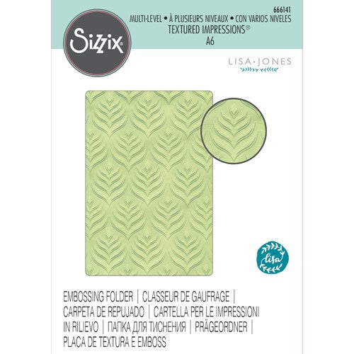 Products Sizzix Multi-Level Textured Impressions Embossing Folder - Palm Repeat by Lisa Jones