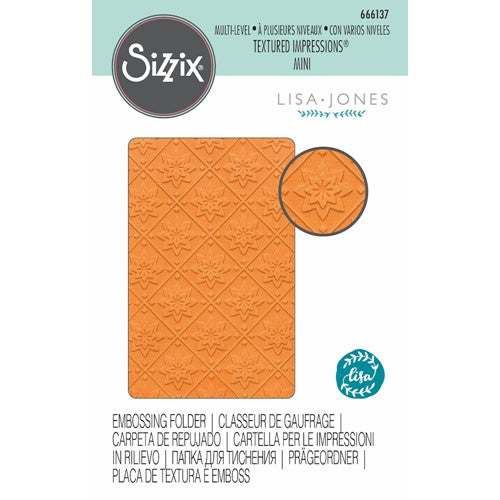 Sizzix Multi-Level Textured Impressions Mini Embossing Folder - Mini Mosaic by Lisa Jones