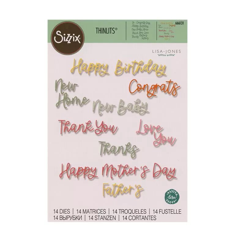 Sizzix Thinlits Die Set 14PK - Variety Sentiments