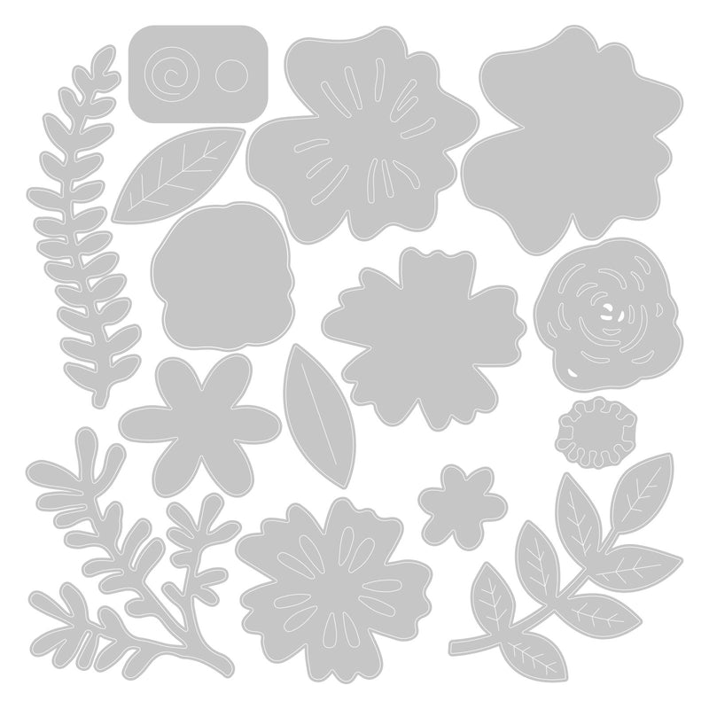 Sizzix Thinlits Die Set 15PK - Floral Cluster