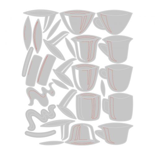 Sizzix Thinlits Die Set 28PK - Papercut Café by Tim Holtz