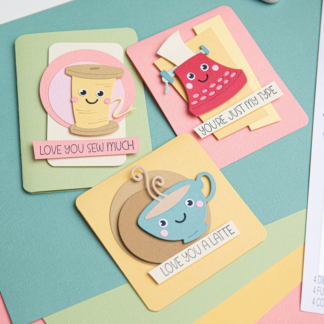 Sizzix Thinlits Die Set 4PK w/3PK - Stamps Crazy Characters #1