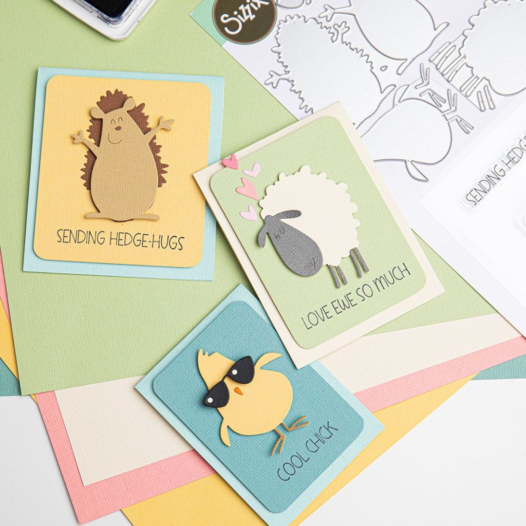 Sizzix Thinlits Die Set 6PK w/3PK - Stamps Crazy Creatures #1