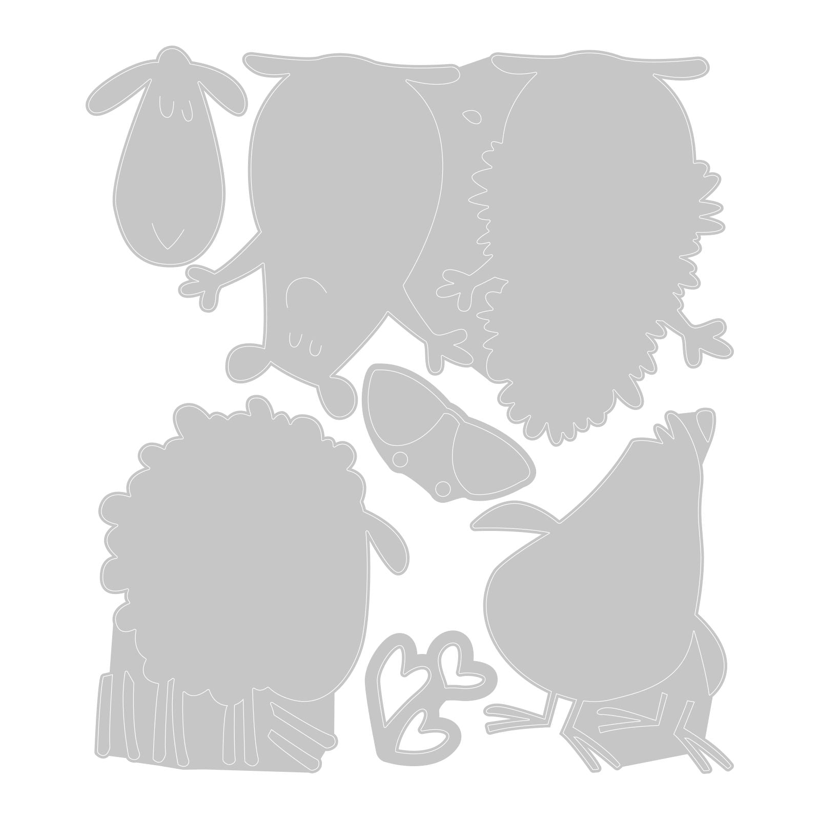 Sizzix Thinlits Die Set 6PK w/3PK - Stamps Crazy Creatures #1