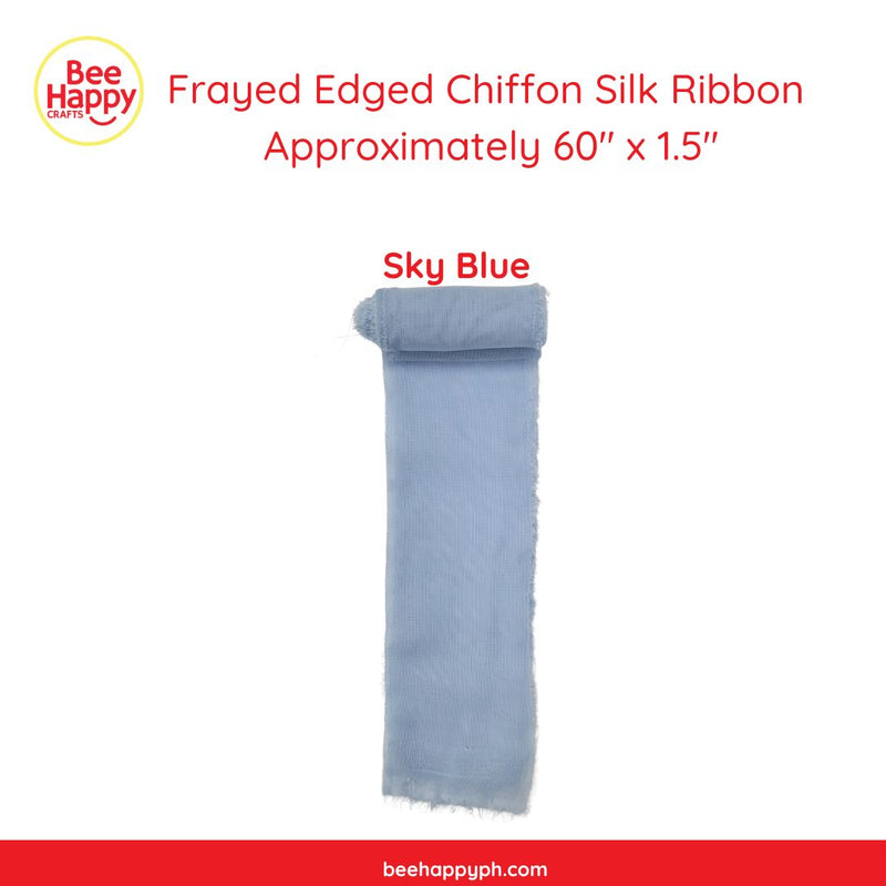 Frayed Edged Chiffon Silk Ribbon 60" x 1.5 "