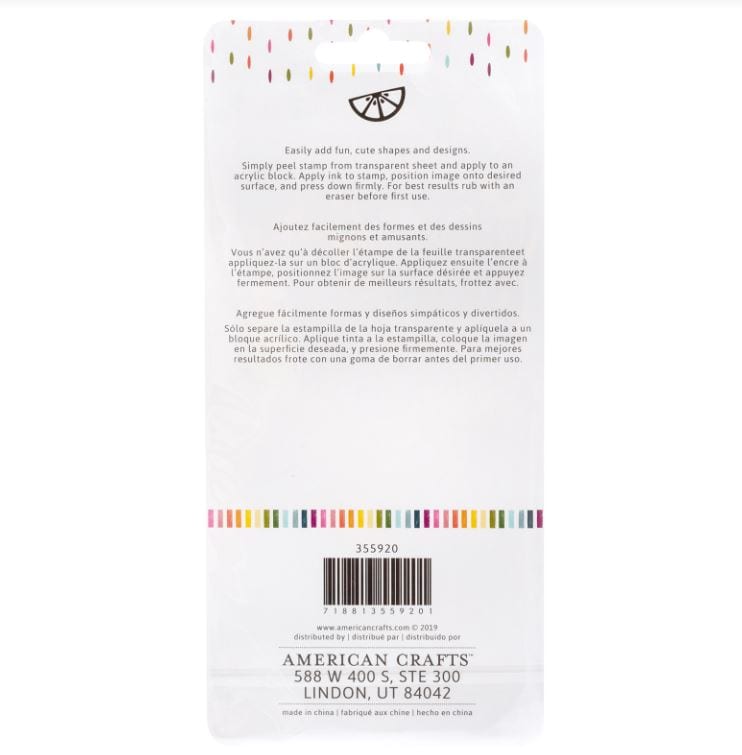 American Crafts Slice of Life Amy Tangerine Acrylic Clear Stamps