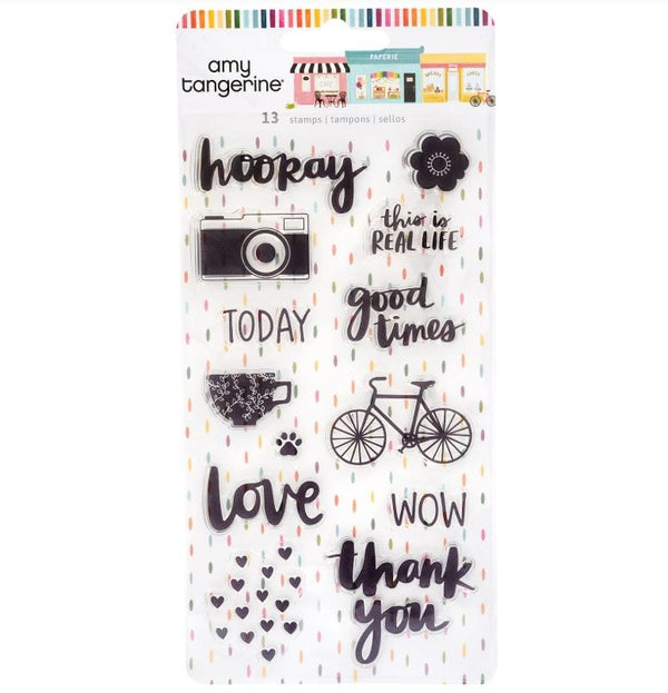 American Crafts Slice of Life Amy Tangerine Acrylic Clear Stamps