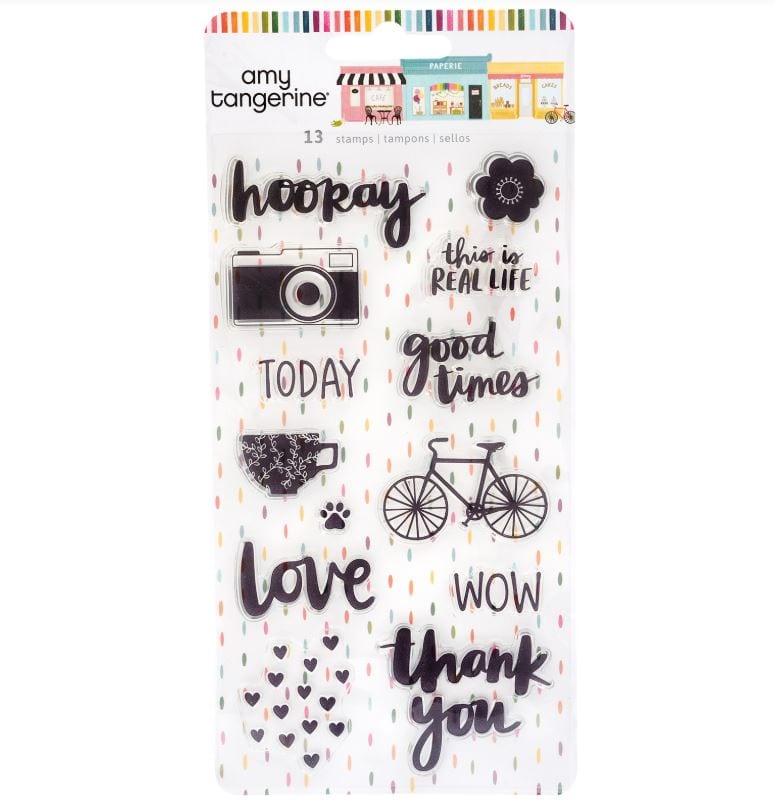 American Crafts Slice of Life Amy Tangerine Acrylic Clear Stamps
