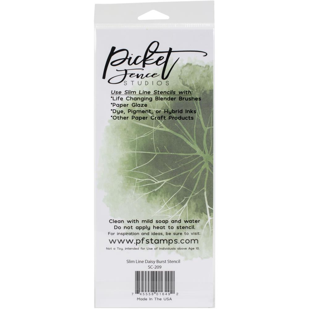 Picket Fence Studios Slimline Daisy Burst Stencil 4