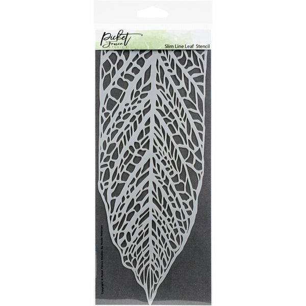 Picket Fence Studios Slimline Leaf Stencil 6"X6"