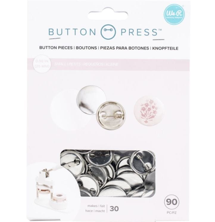 We R Memory Keepers Small Button Pin Refill for Button Press (30 Sets)