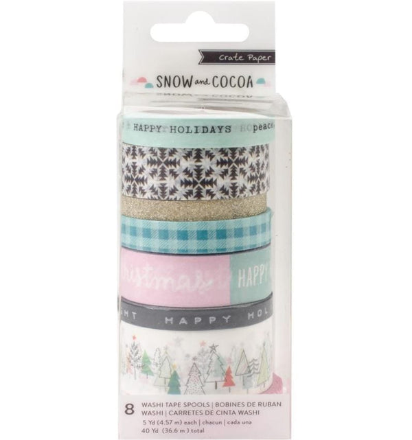 American Crafts Snow and Cocoa Washi Tape Set - 8 rolls