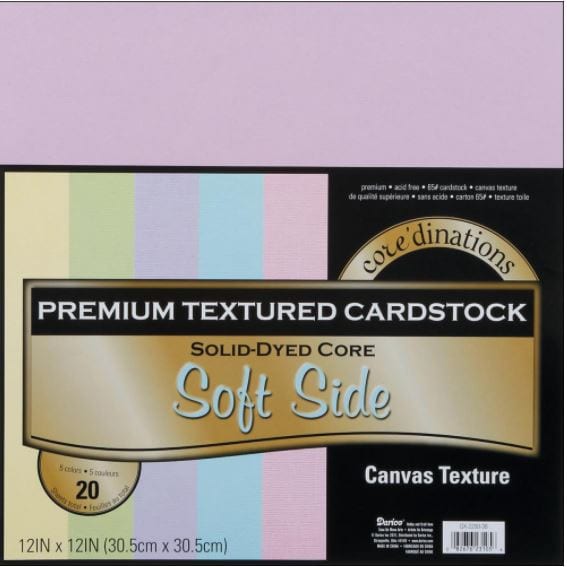 Core'dinations Soft Side Value Pack Texture Cardstock 12"X12" 20/Pkg