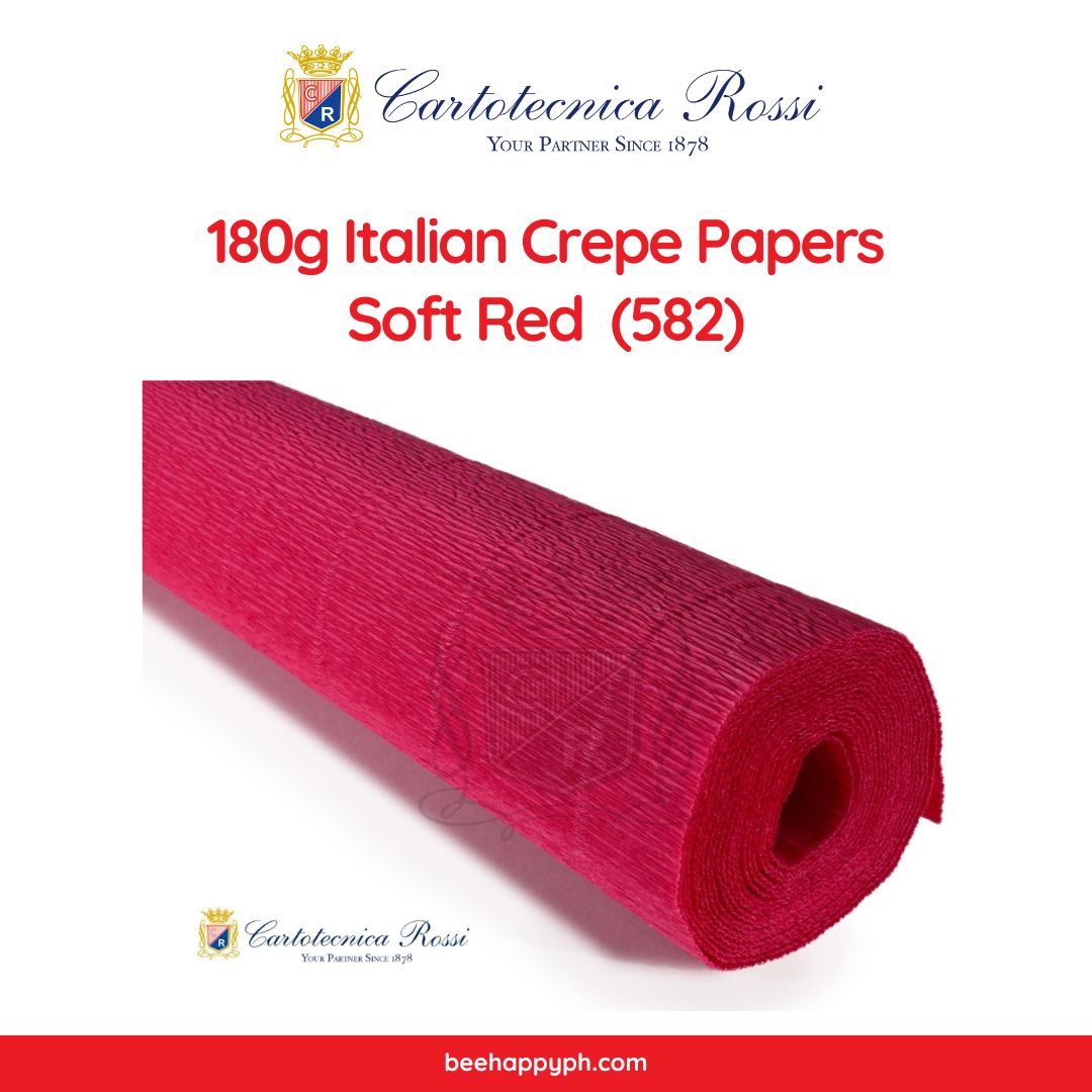 Cartotecnica Rossi Crepe Papers 180g (Red & Blue Shades) Full Roll Premium Italian Crepe Papers