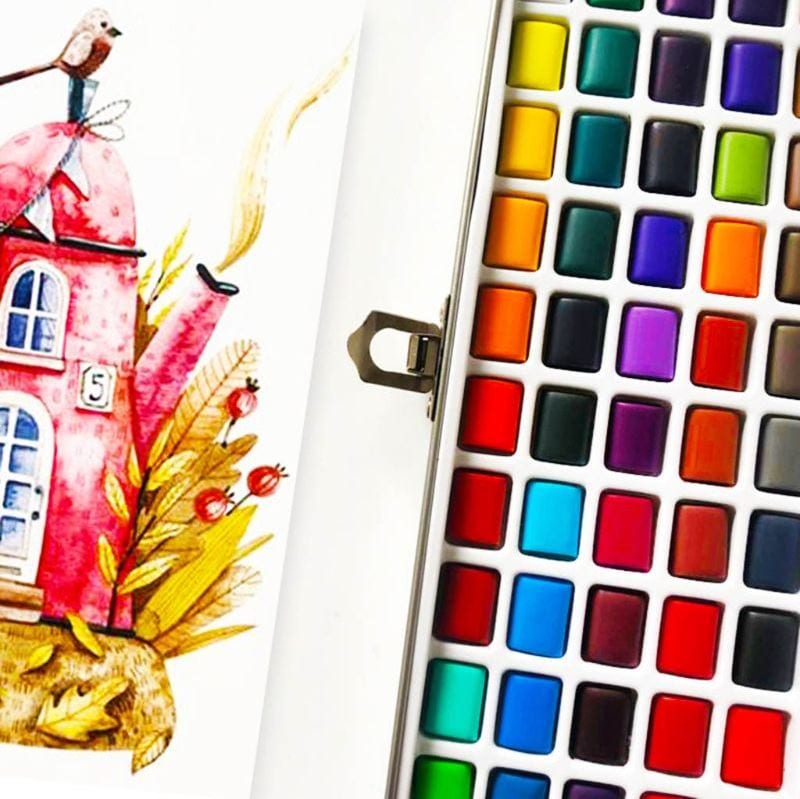 Bee Happy 50 Colors Solid Watercolor Set