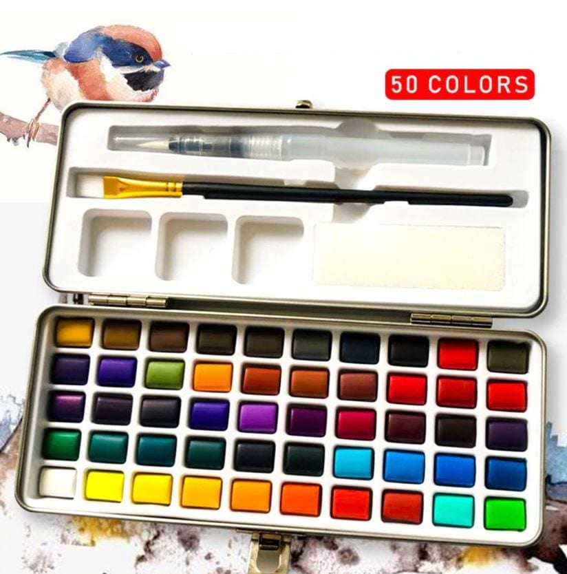 Bee Happy 50 Colors Solid Watercolor Set