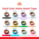 Solid Color Matte Washi Tape 15mm x 10m