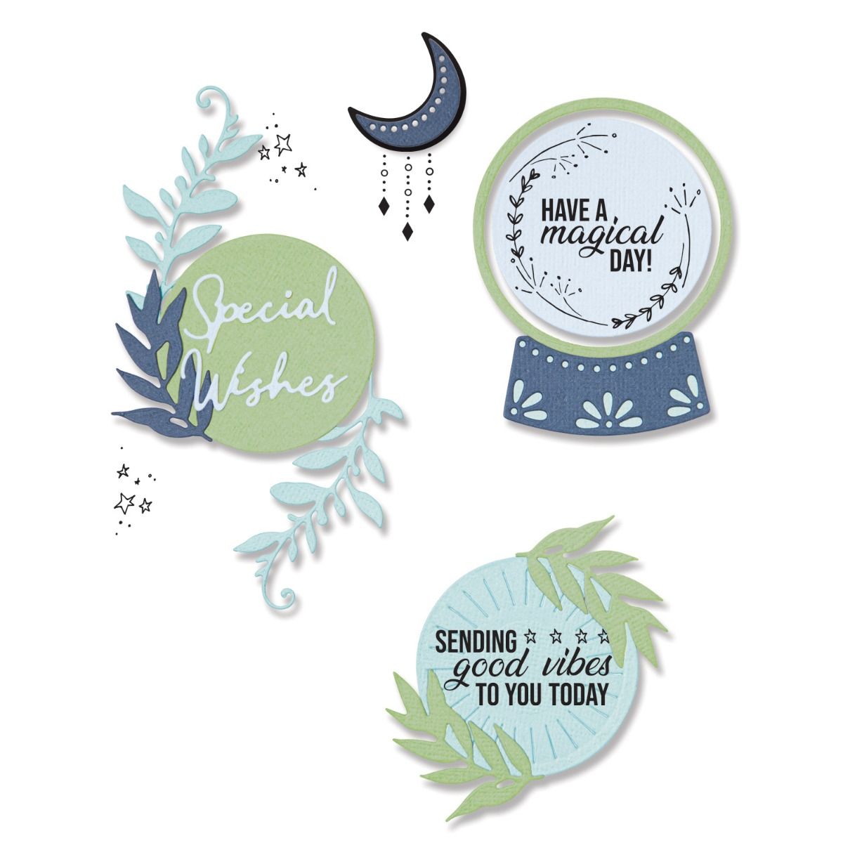 Sizzix Special Wishes Framelits Die Set 10PK w/ 7PK Stamps