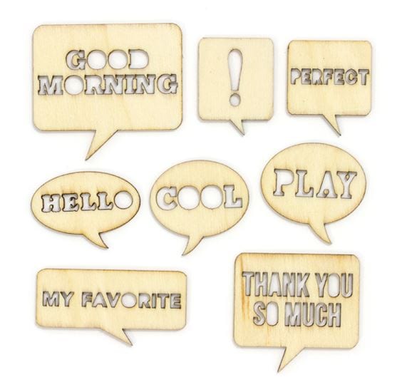 Speech Bubbles Wood Veneer Shapes Studio Calico