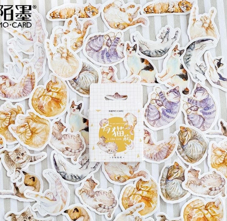 MoCard Spoiled Cats Sticker Flakes in a Box
