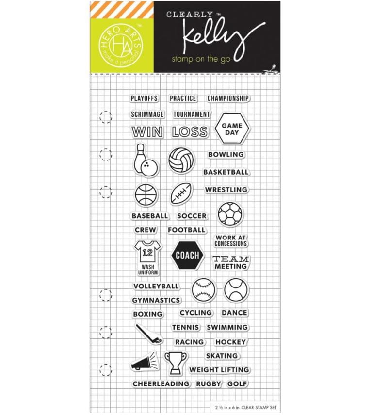 Hero Arts Sports Planner Kelly Purkey Clear Stamps 2.5"X6"