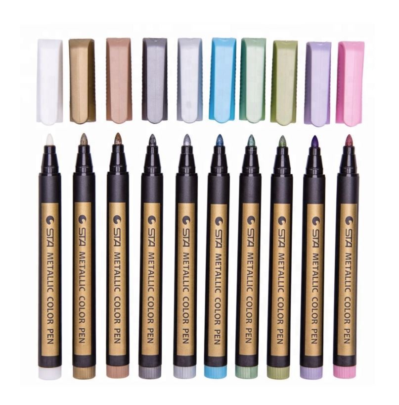 2mm STA Metallic Paint Markers Quick Dry (10pcs)