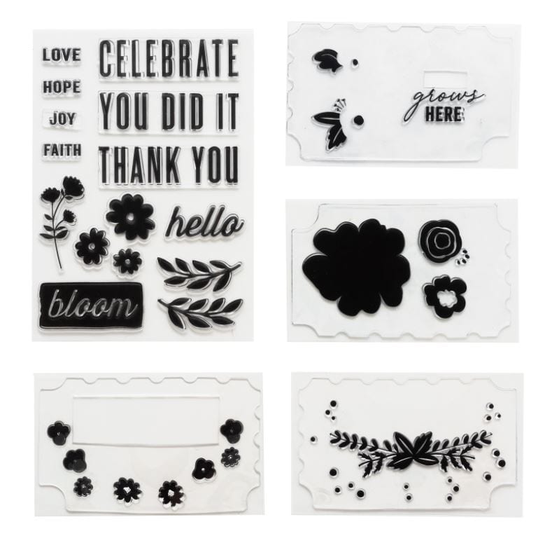 We R Memory Keepers Floral Stamp, Die and Embossing Folder Set with Mini Stamp Press