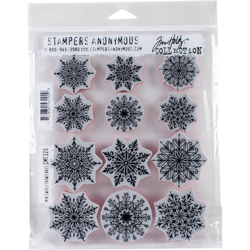 Stampers Anonymous Tim Holtz Mini Swirley Snowflakes Cling Stamp