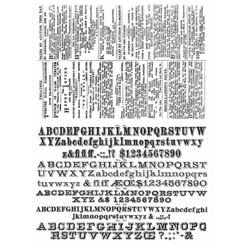 Stampers Anonymous Tim Holtz Newsprint & Type Cling Stamp