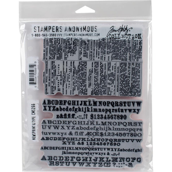 Stampers Anonymous Tim Holtz Newsprint & Type Cling Stamp
