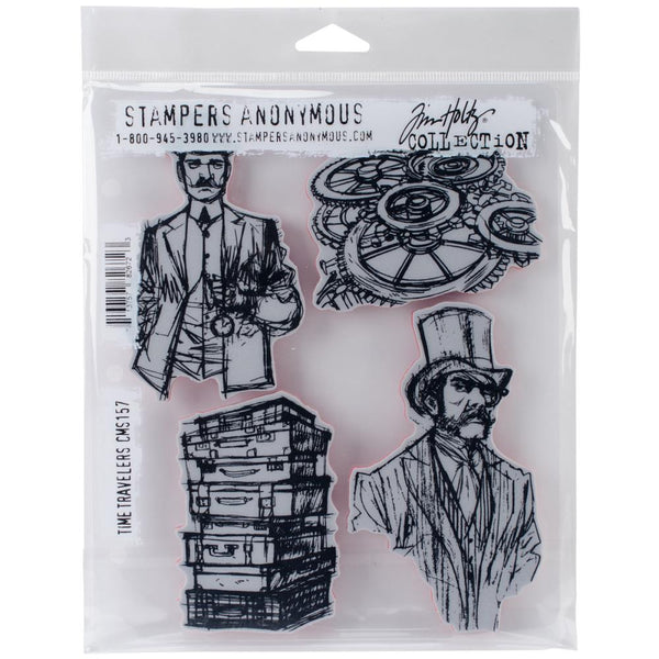 Stampers Anonymous Tim Holtz Time Travelers Cling Stamp