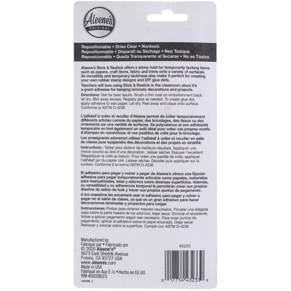 Aleene's Stick and Restick Adhesive 4oz