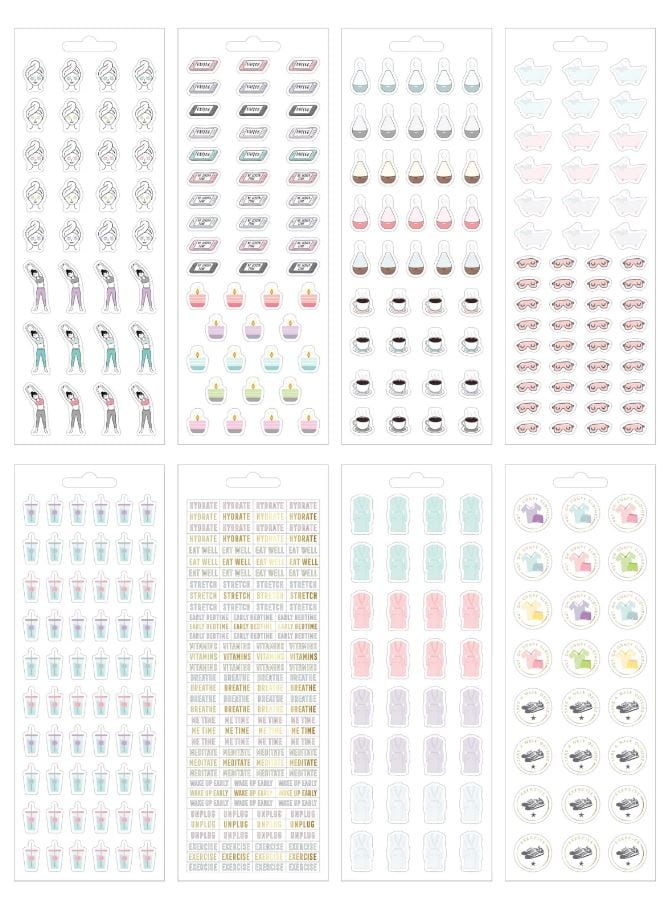 Me and My Big Ideas Be Well Happy Planner Icon Stickers