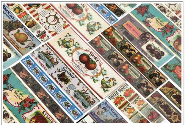 MoCard Vintage Sticker Strips Old Time Scenery Series