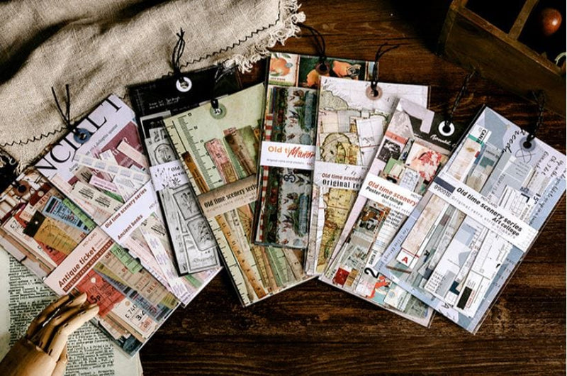 MoCard Vintage Sticker Strips Old Time Scenery Series