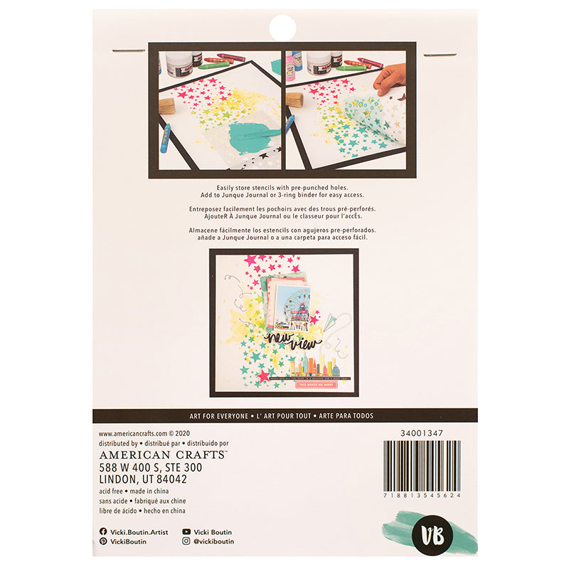 American Crafts Storyteller Radiate Stencils by Vicki Boutin Story Teller Collection
