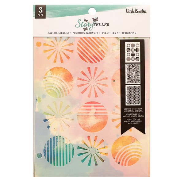 American Crafts Storyteller Radiate Stencils by Vicki Boutin Story Teller Collection