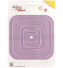 Nellie's Choice Straight Squares 2 Multi Frame Dies 19 dies - 0.4"- 4.75"
