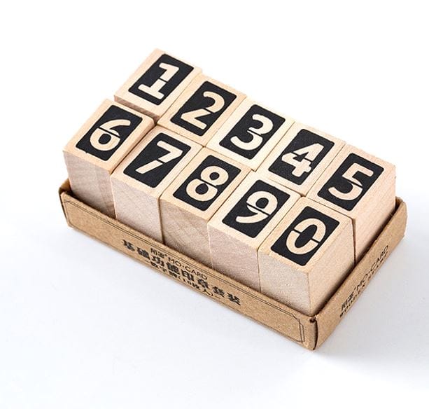 MoCard Strike Through Numbers Rubber Stamp Set