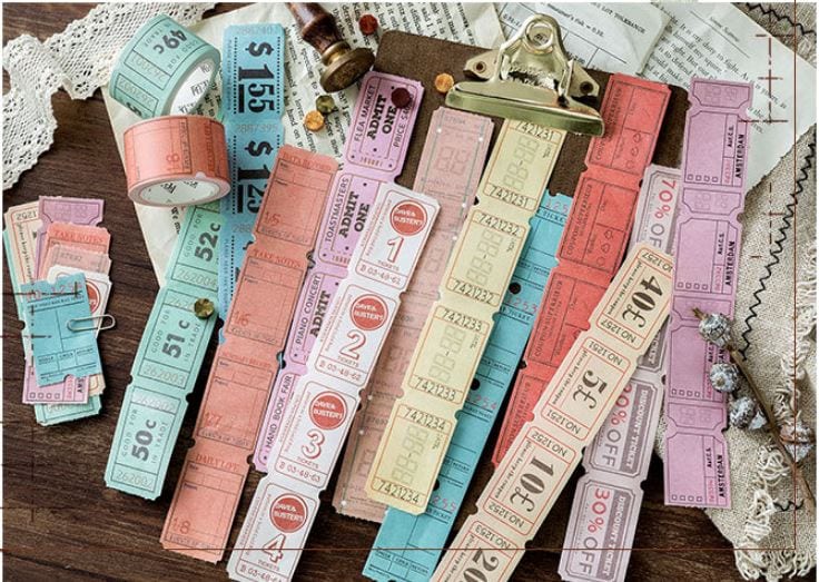 Mo Card Retro Stubs, Coupons and Tickets Masking Tapes