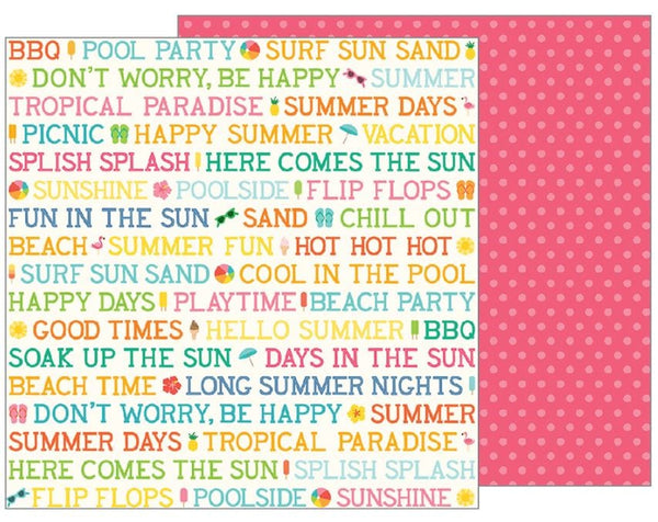 Pebbles Summer Day Sunshiny Days 12"x 12" Double-Sided Cardstock