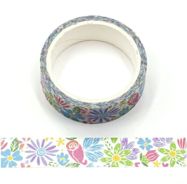 Summer Flowers Washi Tape 15mm x 5m