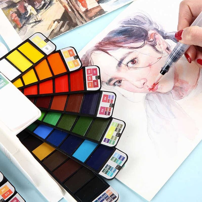 Superior Watercolor Fan / Foldable Watercolor Set w/ Brush