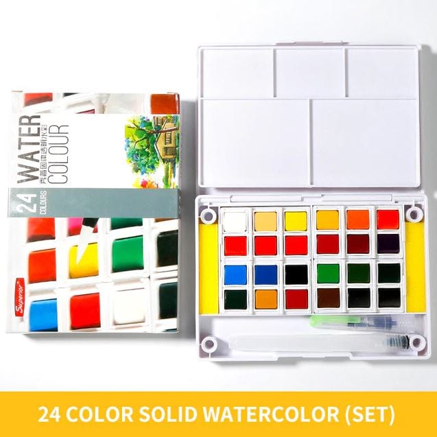 Superior Solid Watercolor Set By 12/18/24/30/36/40/48 Colors
