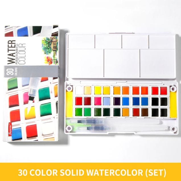 Superior Solid Watercolor Set By 12/18/24/30/36/40/48 Colors