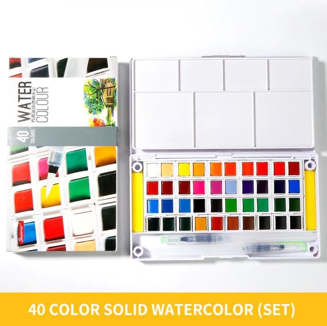 Superior Solid Watercolor Set By 12/18/24/30/36/40/48 Colors
